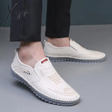 Classic Men Casual Shoes Spring Breathable Solid Colors Soft Flats Moccasins Pu Leather Loafers