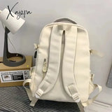 College Style Canvas School Bags For Girls Solid Junior High Student Schoolbag Korean Version