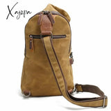 Crossbody Bag For Men Messenger Chest Pack Casual Waterproof Canvas Single Shoulder Strap