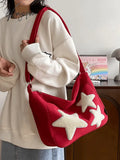 Cute Star Print Crossbody Bag Red / One Size Bags