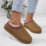 Women's Solid Color Fluffy Boots, Platform Soft Sole Thermal Lining Winter Boots, Non-slip Warm Snow Boots