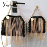 Designer Fashion Trend Handbag One Shoulder Crossbody Tassel Chain Messenger Dinner Bags For Women