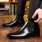 Men's Trendy Squared-Toe Chelsea Boots, Anti-skid High-top Slip-on Boots For Business Office, Spring And Autumn