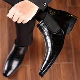 Men's Trendy Squared-Toe Chelsea Boots, Anti-skid High-top Slip-on Boots For Business Office, Spring And Autumn