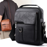 Multi-Functional Men's Black PU Leather Satchel – Adjustable Strap, Business-Ready Multi-Compartment Shoulder Bag