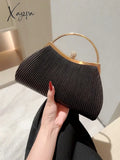 Evening Bag For Women Elegant Glitter Pleated Ladies Clutch Luxury Party Wedding Shoulder Crossbody