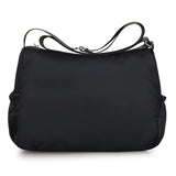 Chic Black Nylon Crossbody Bag for Women - Waterproof, Adjustable Strap, Lightweight with Quilted Design & Zip Closure