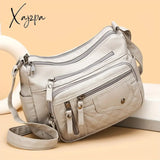 Fashion Multi Zipper Crossbody Bag Soft Vegan Leather Shoulder Women’s Pockets Handbag Purse