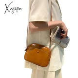 Fashion Simple Genuine Leather Crossbody Bag Top Layer Cowhide Zipper Women Small Square Daily