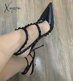 Fashion Summer Women ’S Sandals Classic Rivet Pointed High Heels Sexy Luxury Pumps Wedding Party