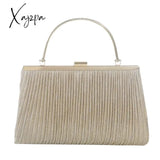 Fashion Women Evening Bag Elegant Glitter Pleated Ladies Clutch Party Wedding Shoulder Crossbody