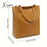 Fashionable Retro Leather Tote Bag - Durable Oil Pu With Spacious Multi Pockets Versatile Shoulder