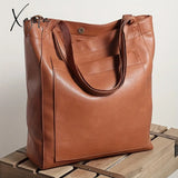 Fashionable Retro Leather Tote Bag - Durable Oil Pu With Spacious Multi Pockets Versatile Shoulder