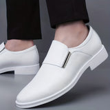 Summer Pointed Toe Business Slip-On Shoes - Wear-Resistant, Non-Slip, PU Upper, Rubber Sole, Smart Casual, Solid Color, Comfortable Insole, Easy to Wear, Ideal for Work or Formal Occasions