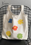 Flower Print Canvas Bag White / One Size Bags