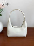 French Versatile Solid Color Shoulder Bag Beige / One Size Bags