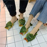 Funny Slippers Women Couple Footwear Family Shoes Parent-child Sandals Plus Size 24-47 Summer Beach Shoes Fish Slippers