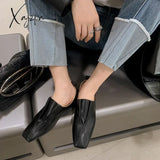 Genuine Leather Loafers For Women Sheep Skin Fashion Pleated Office Lady Flat Slip On Soft Lazy