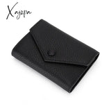 Genuine Leather Women’s Foldable Cowhide Short Wallet Fashion Envelope Triple Fold Purse