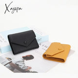 Genuine Leather Women’s Foldable Cowhide Short Wallet Fashion Envelope Triple Fold Purse