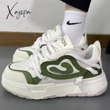 Harajuku Platform Mens Sports Shoes Breathable Student Autumn Fashion Chunky Sneakers White Mixed