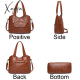 High Quality Big Capacity Women Handbag Luxury Bag New Pockets Design Hand Pu Leather Totes