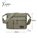 Horizontal Men’s Canvas Shoulder Messenger Bag To Do Business Collection Wallet Travel Mobile Phone