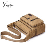 Horizontal Men’s Canvas Shoulder Messenger Bag To Do Business Collection Wallet Travel Mobile Phone