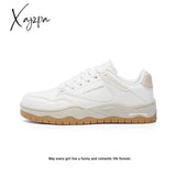 Ins Brand Leather White Sneakers For Women Ladies Flats Lace Up Female Vulcanized Shoes Woman