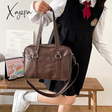 Japanese Preppy Style Shoulder Bag Women Pu Leather Jk Uniform Girls Handbags Pure Color Crossbody