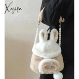 Kawaii Japanese Bag Autumn And Winter Soft Plush Storage Women Messenger Cute Bunny Ears Large