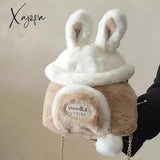 Kawaii Japanese Bag Autumn And Winter Soft Plush Storage Women Messenger Cute Bunny Ears Large