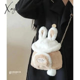 Kawaii Japanese Bag Autumn And Winter Soft Plush Storage Women Messenger Cute Bunny Ears Large