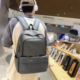 Large Capacity Pu Leather Women Backpack Men Cool Travelling Bagpack High Quality School For Girls