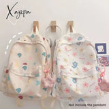 Large Capacity Shoulder Bag Cartoon Print Lightweight Rucksack Wear-resistant Student Schoolbag Travel Laptop Rucksack