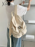 Large Capacity Women Casual Travel Backpack Designer New Fashion Luxury Solid Color Simple Girl