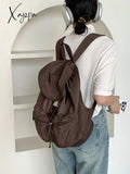 Large Capacity Women Casual Travel Backpack Designer New Fashion Luxury Solid Color Simple Girl