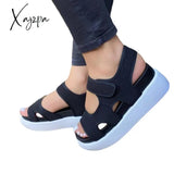 Large Size Thick-Soled Wedge Sandals Summer New European And American Beach Shoes Colorful Printed