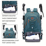 Large Waterproof Travel Backpack With Shoe Storage - Ideal For Sports Camping School And Work