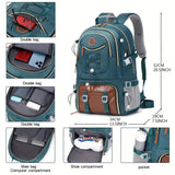 Large Waterproof Travel Backpack With Shoe Storage - Ideal For Sports Camping School And Work