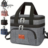 Leak-Proof Insulated Lunch Tote - Unisex Square Bag with Adjustable Strap for Work & School