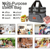 Leak-Proof Insulated Lunch Tote - Unisex Square Bag With Adjustable Strap For Work & School