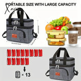 Leak-Proof Insulated Lunch Tote - Unisex Square Bag With Adjustable Strap For Work & School