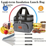 Leak-Proof Insulated Lunch Tote - Unisex Square Bag With Adjustable Strap For Work & School