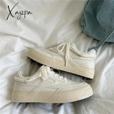 Leather Women’s Sneakers White Platform Woman Sports Female Vulcanized Shoes Casual Ladies Trainers