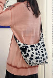 Leopard Print Fuzzy Shoulder Bag Bags