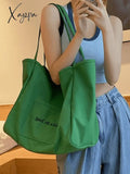 Letter Pattern Pocket Tote Bag Bags