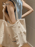 Letter Pattern Pocket Tote Bag Bags