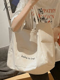 Letter Pattern Pocket Tote Bag Bags