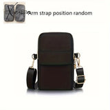 Lightweight Nylon Crossbody Sports Armband: Secure Zipper & Headphone Hole Sleek Solid Color Design